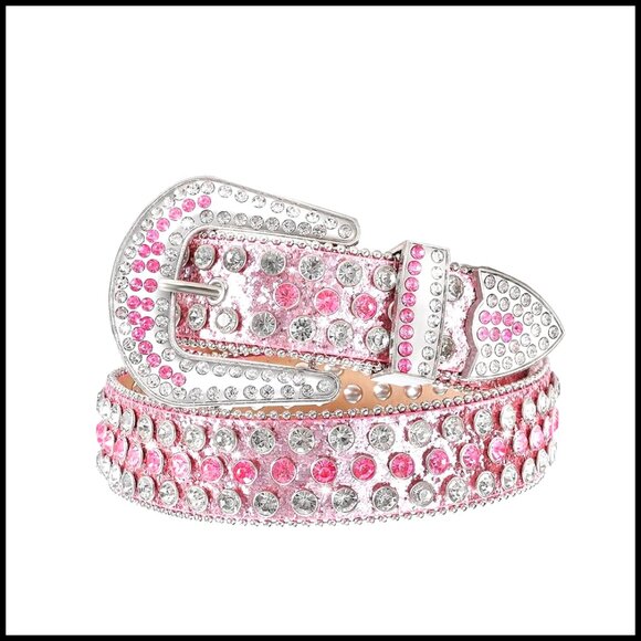 Studded Rhinestone Belt Y2K Cowgirl Western Festival Bling Removable Buckle main image 5